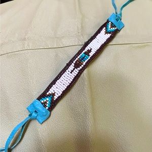 Handmade peyote beaded bracelet.